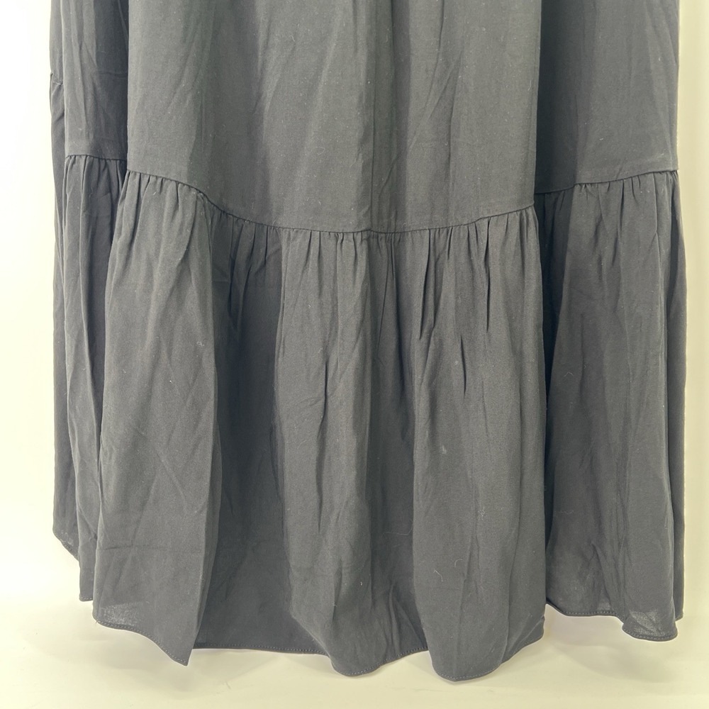 Halara Maxi Skirt Sz M Black High Waist Tiered Ruffle Hem Flowy Boho Resort - Picture 8 of 15